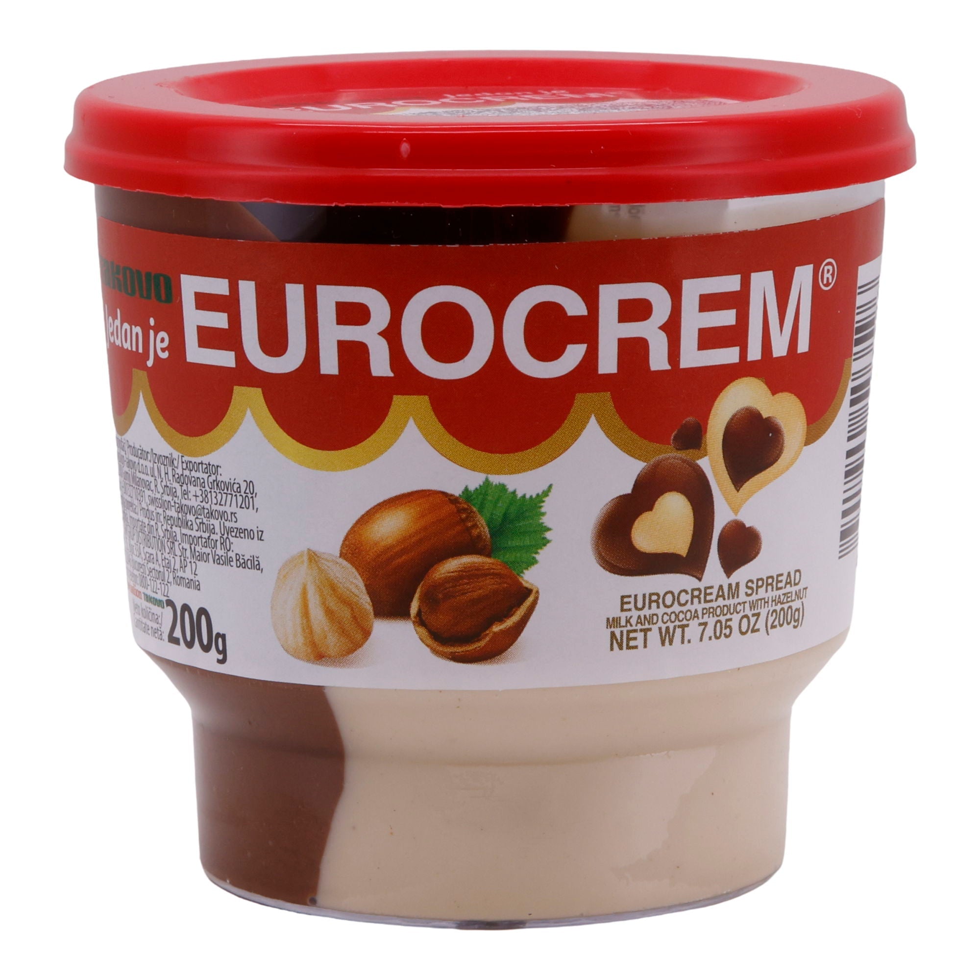 Haselnusscreme Eurocrem | Zweifarbig | Haselnuss- & Kakaocreme, vielseitig | 200 g TAKOVO